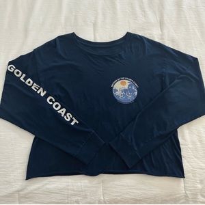 Brandy Melville John Galt Cropped Graphic Long Sleeve